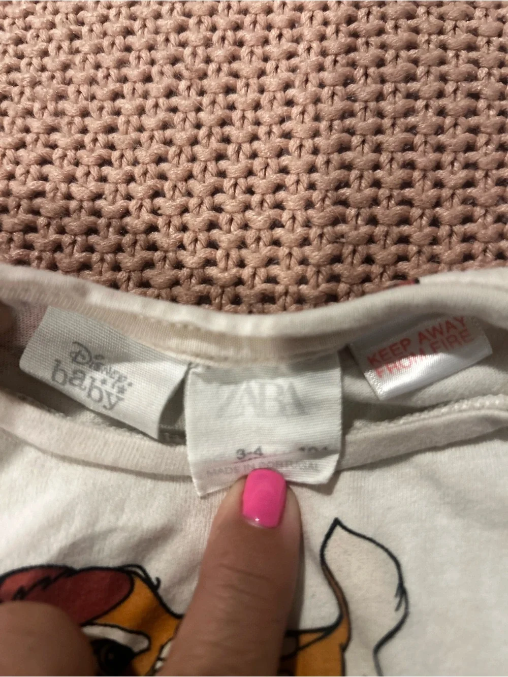 Zara Disney Bambi Thumper Girls Long Sleeve Graphic Shirt Size 3-4 Years
